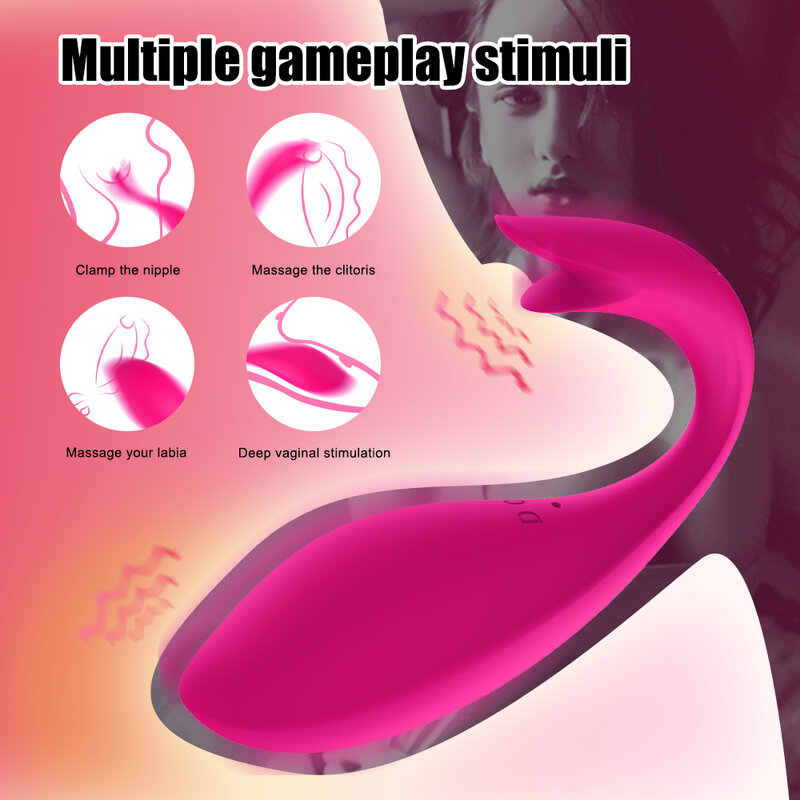 Aplikasi Bluetooth Bergetar Telur Bola Vagina untuk Wanita Stimulator Klit G Spot Vibrator Perempuan Nirkabel Cinta Telur Mainan Seks untuk Dewasa