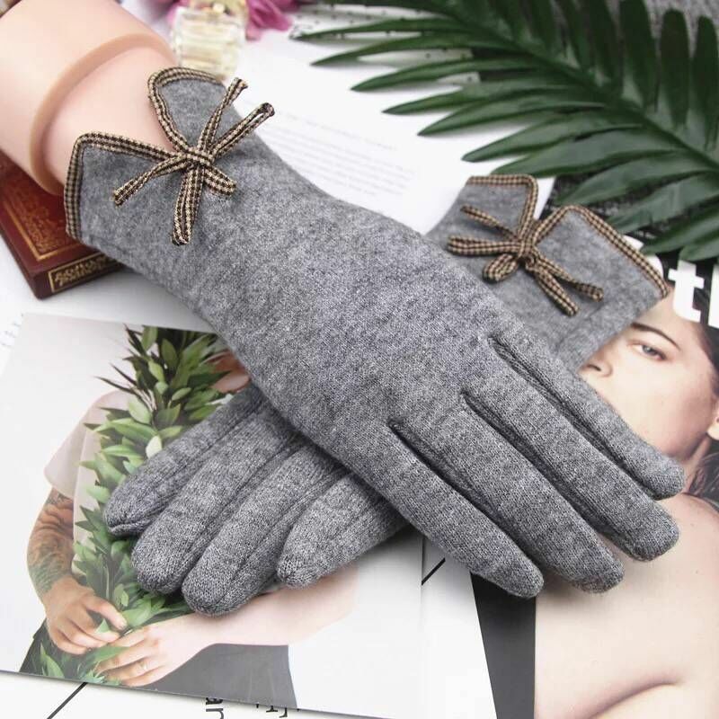 Nowe damskie zimowe ciepłe rękawiczki, kaszmirowe rękawiczki wełniane, pięciopalcowe, podzielone na dotyk palcem rękawice do ekranu