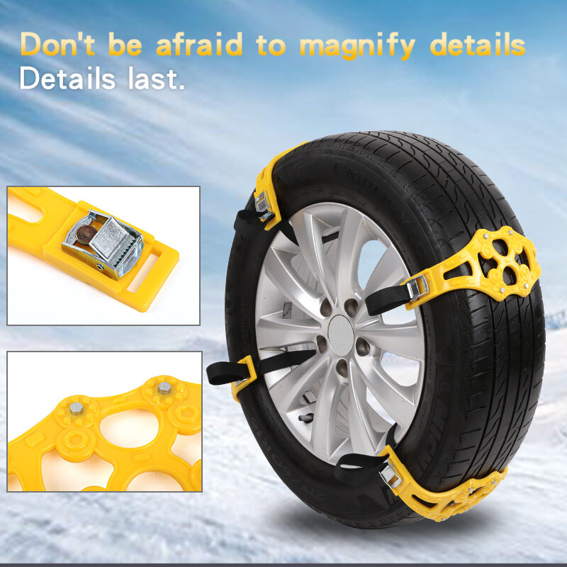 4 pces/8 pces pneu de carro correntes de neve neve estrada segurança ajustável anti-skid segurança dupla pressão skid roda pneu tpu correntes