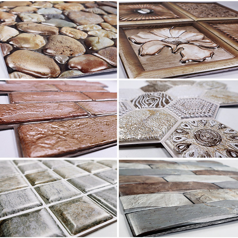 Papel tapiz autoadhesivo 3D para decoración del hogar, pegatinas de pared impermeables de mosaico de mármol y madera, ladrillo, piedra, bricolaje, cocina, 30 unidades por lote
