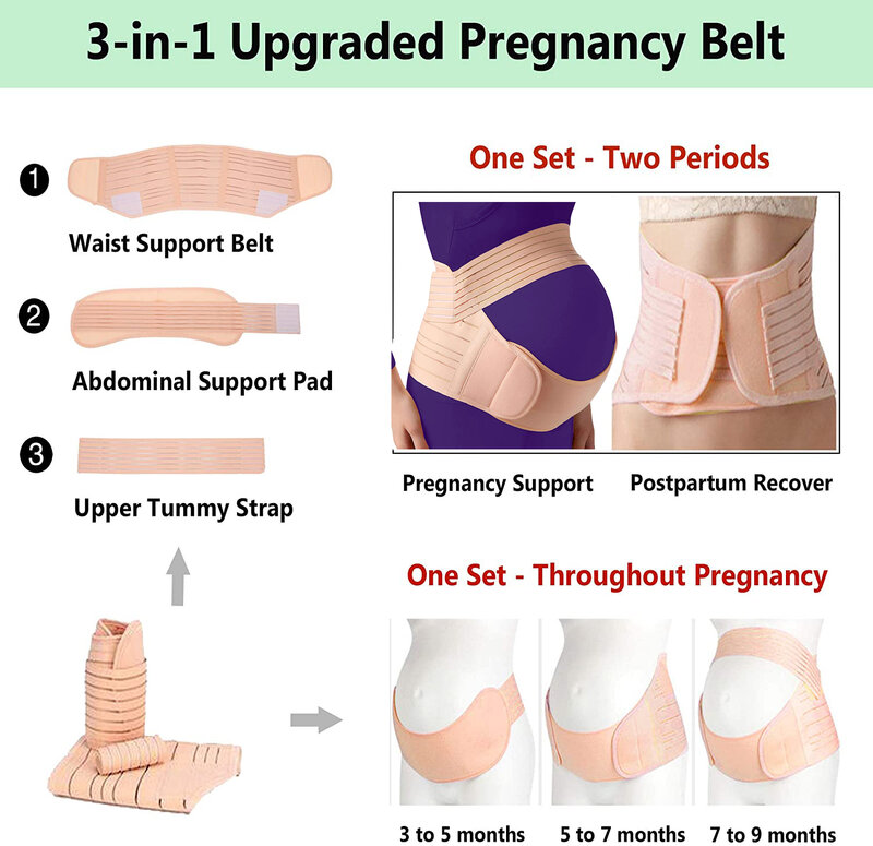Faixa de barriga ajustável para gestantes, cinta abdominal maternidade, cintura, protetor de gravidez, roupas, costas