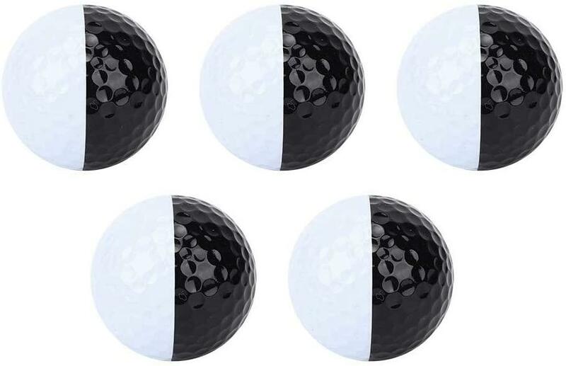 골프 공 두 가지 색상 블랙 화이트 퍼터 목표 라인 더블 레이어 골프 연습 공 훈련 액세서리
