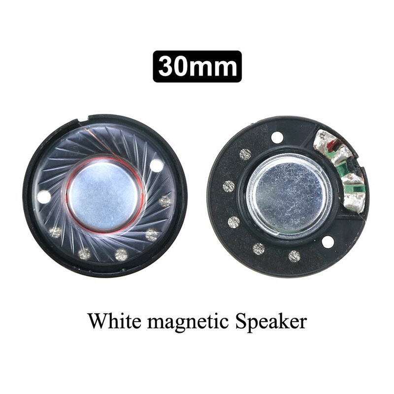YuXi Headphone Speaker magnetik putih Hifi Driver, 1 buah 27mm 30mm 40mm 50mm Earphone kelas atas Diy perbaikan Loudspeaker