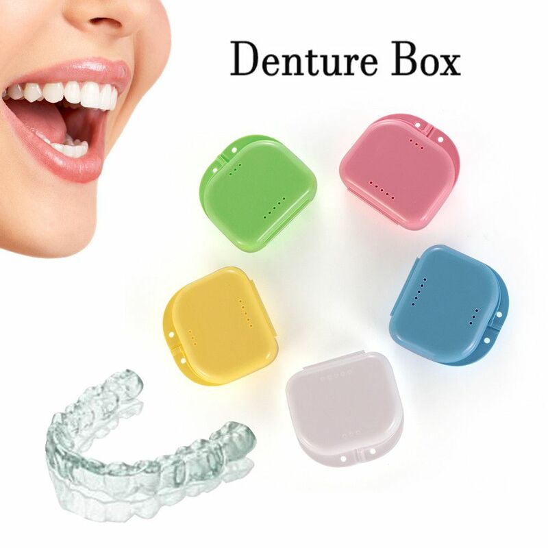 Penjualan Laris Kotak Penyimpanan Gigi Palsu Portabel Pelindung Mulut Wadah Persediaan Nampan Kawat Gigi Kasus Perawatan Kesehatan Kebersihan Mulut Alat Gigi