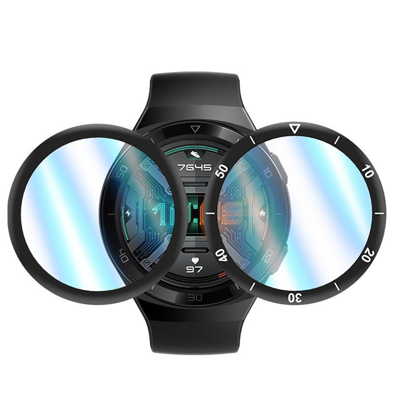 3D zakrzywione krawędzi miękkiego włókna szklanego folia ochronna pokrywa dla Huawei zegarek GT 2e/GT2E inteligentny zegarek pełny ekran Protector GT2E przypadku