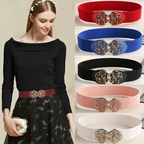 Cintura a vita larga calda da donna cintura Vintage in metallo con fiore elastico elasticizzato cinturino in vita accessori per abbigliamento prodotti
