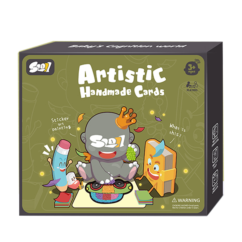 Papel de colores de aprendizaje único, juego de pintura adhesiva hecho a mano, juguetes educativos para niños