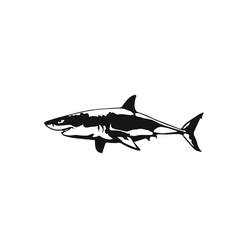 17.1*6.4 ซม.Great White Sharkไวนิลรูปลอกสัตว์รถสติกเกอร์ตกแต่งสนับสนุนรถ-จัดแต่งทรงผมMoto Decal series