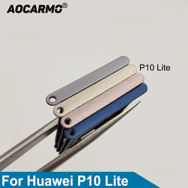 Aocarmo-دعم MicroSD لـ Huawei P10 Lite ، حامل بطاقة Nano Sim ، فتحة بطاقة ، جزء بديل