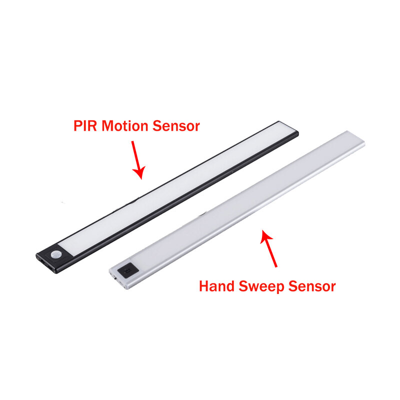 PIR Motion Sensor Thermische LED Unter Kabinett Licht USB Rechargealbe Magnet Hand Sweep Sensor Ultra Dünne Aluminium Shell Nacht Lampe
