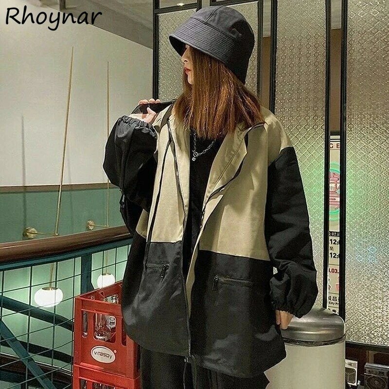 Vestes de base Cargo Patchwork Vintage Harajuku BF Style ample tout-assorti décontracté élégant Chic neutre unisexe Streetwear confortable