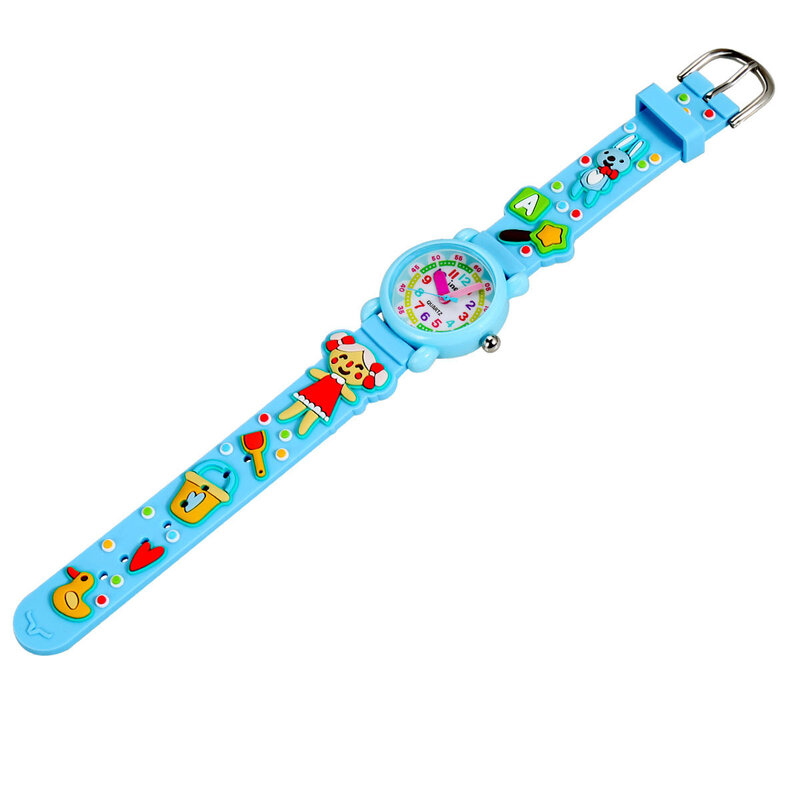Часы Детские кварцевые с цифровым циферблатом, водонепроницаемые подарочные, для маленьких девочек, синие, с мультяшным рисунком, подарок н...