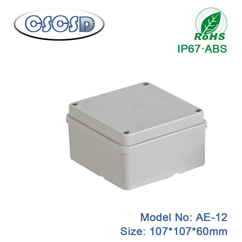 Petite boîte de projet électronique en plastique, mini boîtier ABS, 107x107x60mm