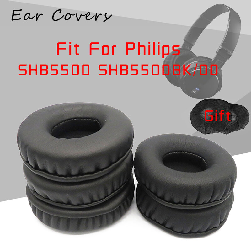 Almohadillas para los oídos para Philips SHB5500 SHB5500BK/00, almohadillas de repuesto para auriculares, almohadillas de espuma de esponja de cuero PU