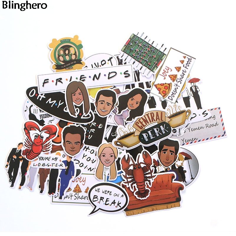 Blinghero Friends Stickers 36 Pcs/set TV Show Waterproof Stickers Funny Decorative Stickers Decal Luggage Sticker BH0066
