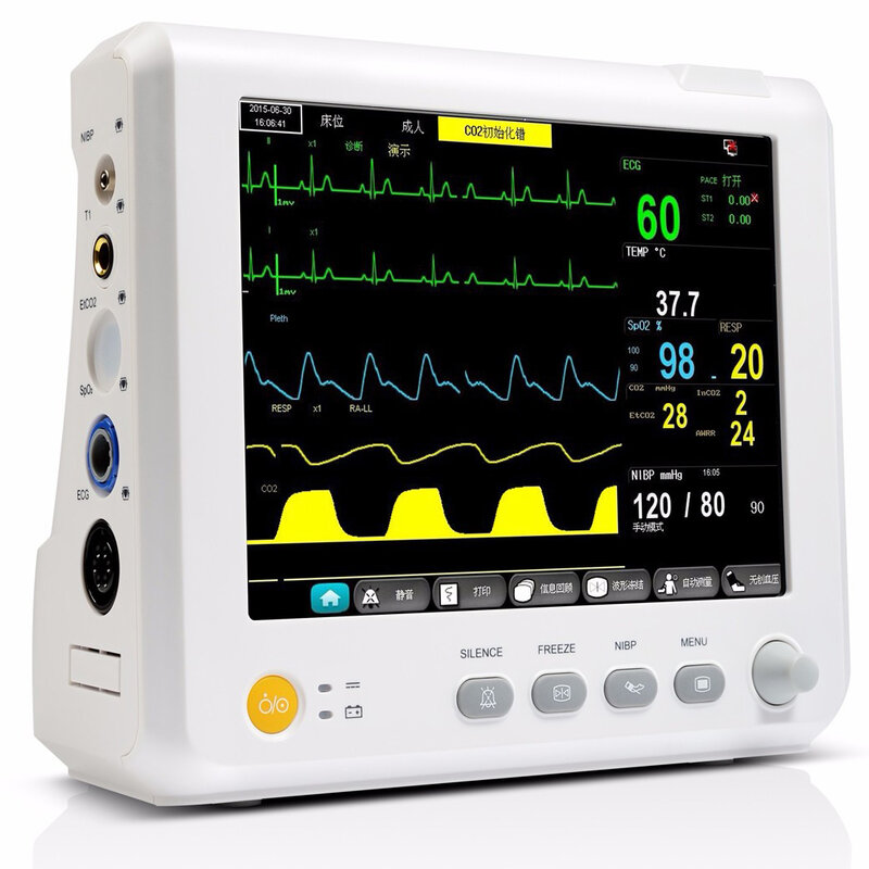 متعدد المعلمة مراقبة المريض ، ضغط الدم ، SPO2 ، معدل النبض ، درجة الحرارة ، التنفس ، وحدة العناية المركزة ، CCU ، مراقبة المريض