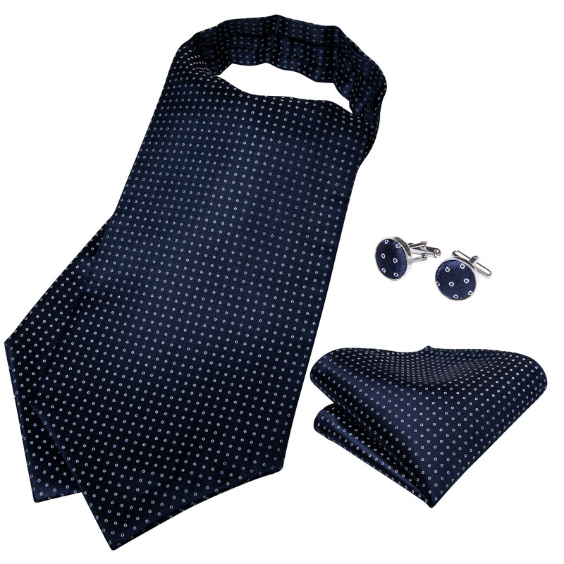 Luxury Men's Vintage Paisley Floral Formal Cravat Ascot Tie Self British Style Gentleman Silk Tie Set For Wedding Party DiBanGu