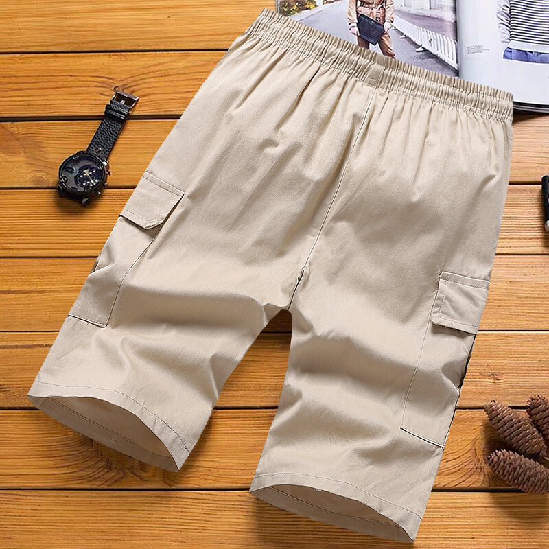Мужские тактические шорты-карго, летние камуфляжные, свободные, из спортивные брюки с карманами хлопка, повседневные, уличные