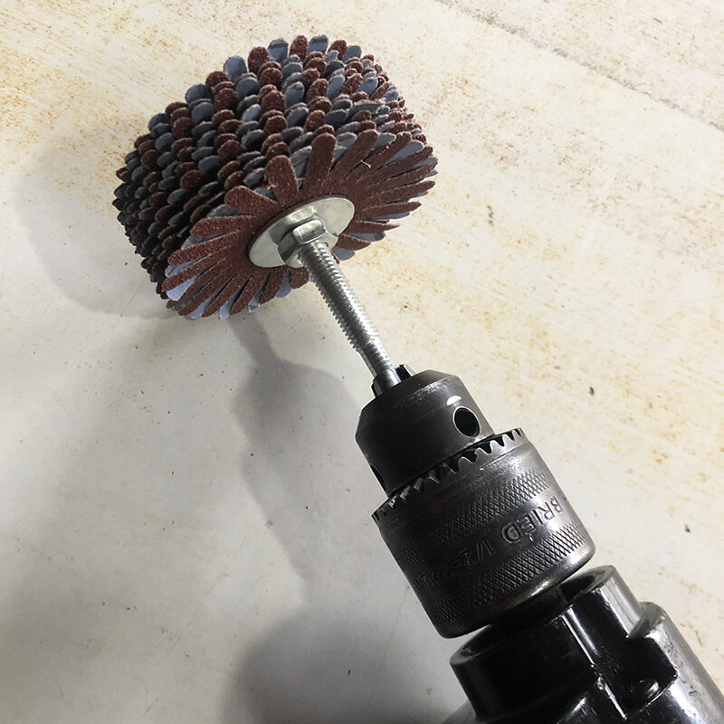 Abrasive Band Polishing Kepala Bunga dengan Pegangan Amplas Poles Roda Sikat
