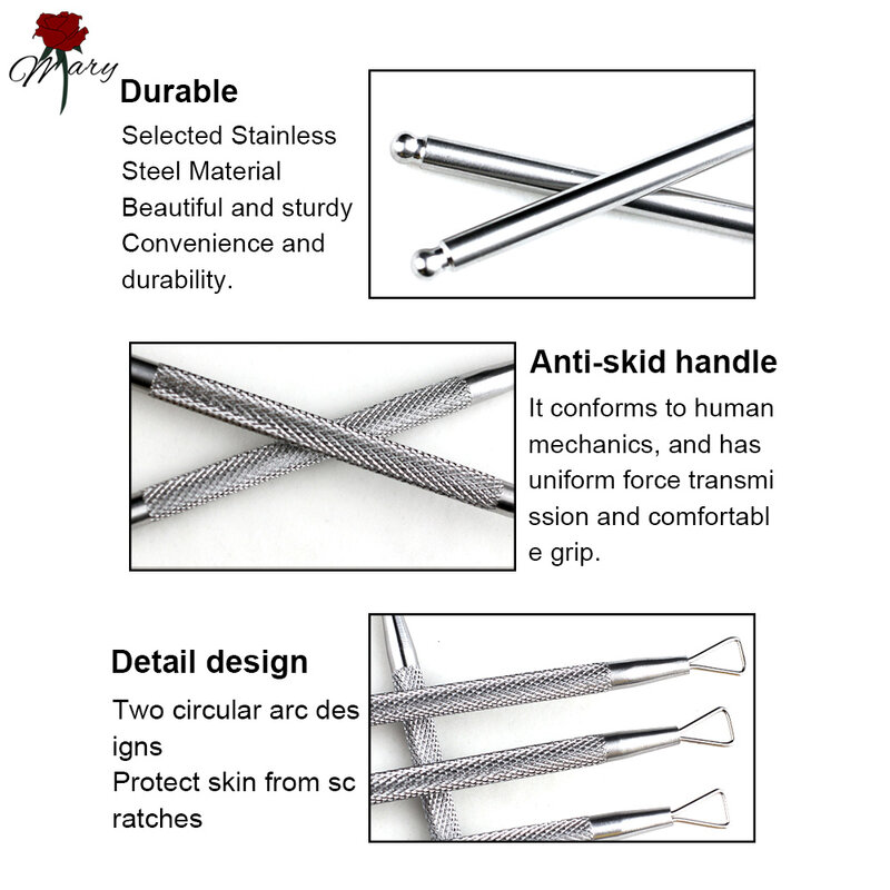 Rosemary Stainless Steel Cuticle Nail Pusher Nail Art UV Gel Remover Manicure Pedicure Care Sets Cuticle Pushers Tools
