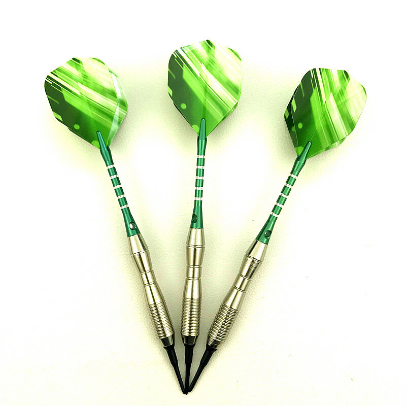 Liga de alumínio dardos para profissional jogando jogo, ponta macia, verde, 18g, 3 partes um conjunto