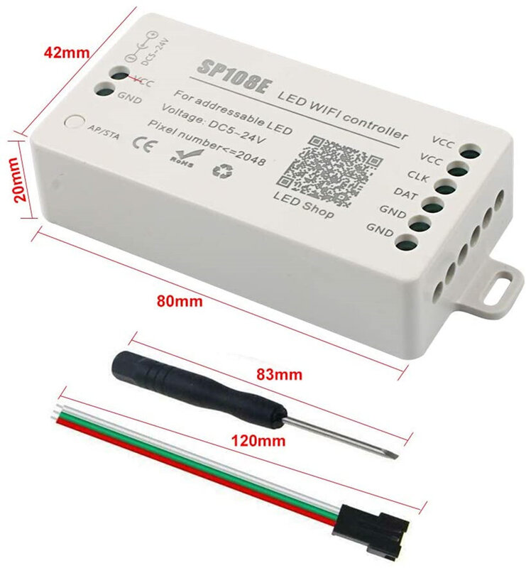 Светодиодный музыкальный контроллер SP108E, Wi-Fi WS2811 WS2812B, SP107E SK6812 SP105E Bluetooth APA102 SP110E WS2801 пикселей, светодиодная лента