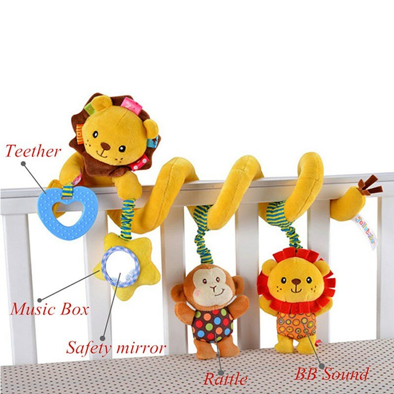 Мобиль для детской кроватки, развивающая игрушка-погремушка для новорожденных, Детская спиральная игрушка на коляску, 0-12 месяцев