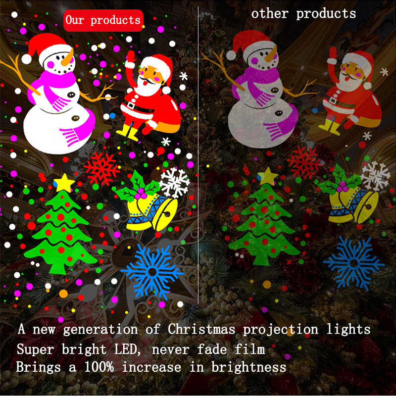 Stage LED Snowflake Luzes Projetor Snowstorm Branco Natal Atmosfera Holiday Party Lâmpadas Laser Especial Outdoor Decoração Interior