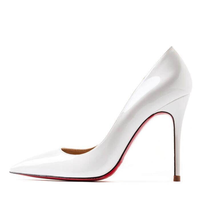 Christian louboutin 2021 primavera senhoras apontou toe sapatos de luxo logotipo cl sapatos vermelhos bomba nu/preto couro genuíno grande s