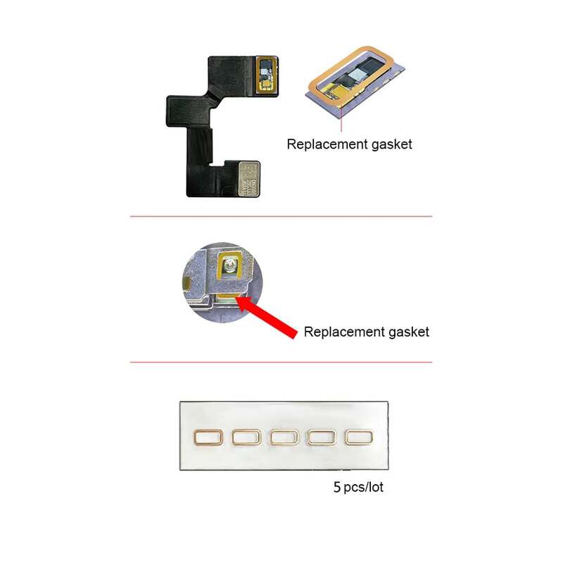 I2C Gasket Pengganti Karet Lem Asli Lensa Optik Reparasi Pengenalan Wajah untuk iPhone X-12 Pro MAX Dot Matrix Alat Perbaikan Proyektor