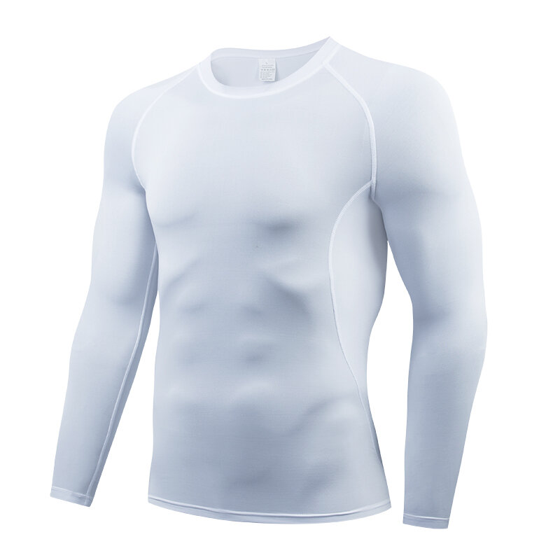 男性のtシャツの実行、速乾性圧縮スポーツジャージ、フィットネスジムランニングシャツ、サッカーシャツメンズスポーツウェアベース層