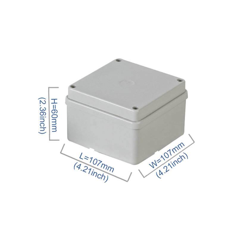 Petite boîte de projet électronique en plastique, mini boîtier ABS, 107x107x60mm