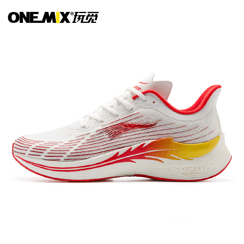 ONEMIX-Zapatos Deportivos informales para hombre y mujer, zapatillas deportivas para correr al aire libre, calzado para caminar, moda roja, 2023
