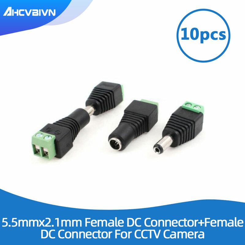 5 คู่/ล็อตLED CONNECTORอุปกรณ์เสริม 5.5x2.1 มม.ชาย + หญิงSolderlessสำหรับLED Power Supply ADAPTERและแถบ