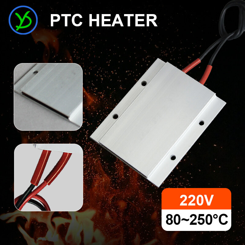 Elemento calefactor termostático de 220V, calentador de incubadora de huevos de cerámica PTC, calentador de aluminio con aislamiento de superficie de carcasa 77x62mm