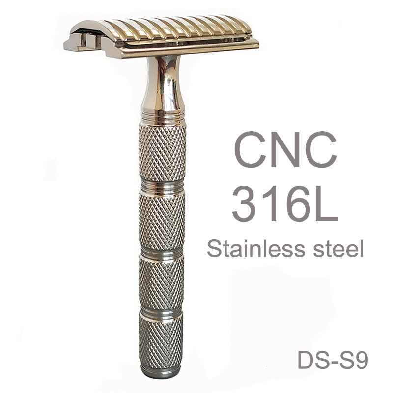 Dscosmetic-maquinilla de afeitar de doble filo, de acero inoxidable, S9, 316L
