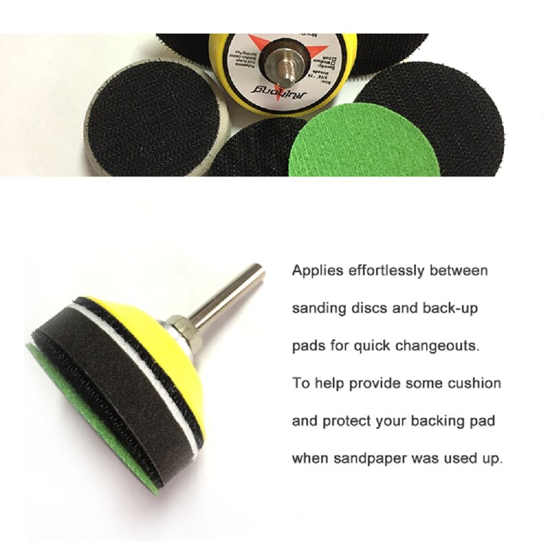 Almohadilla de interfaz suave para disco de lijado flocado, gancho y bucle de protección, 2 piezas, 2 pulgadas, 50MM