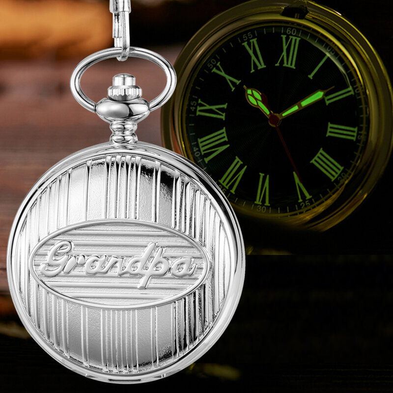 Золотисто-серебристые кварцевые карманные часы с цепочкой и подвеской в виде дедушки, отца, дедушки, лучшие подарки на день рождения