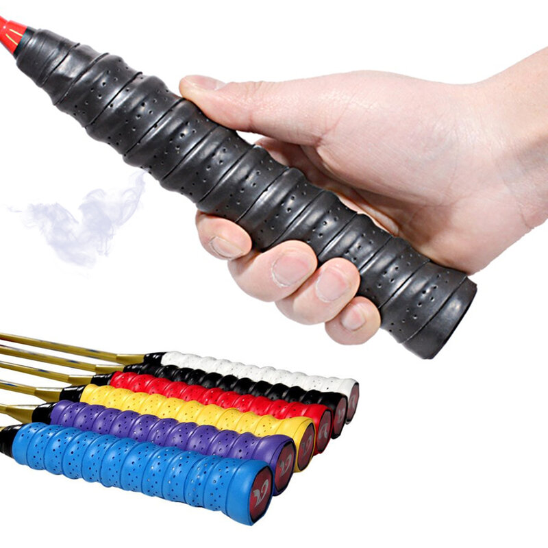 2 pçs aderência fita raquete de tênis anti-deslizamento absorver suor banda ao ar livre vara de pesca corda cinta esporte badminton squash tape