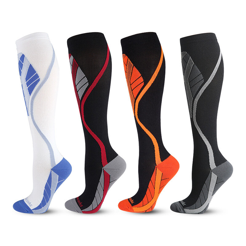 Calze a compressione per polpacci a tubo lungo calze da corsa per maratona da ciclismo all'aperto professionali calze calze a compressione sportive