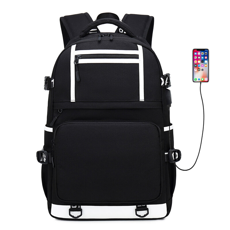 Cuphead-Game Mugman Mochila para meninos e meninas, mochila de grande capacidade, bolsa para laptop, impermeável, multifuncional, carregamento USB