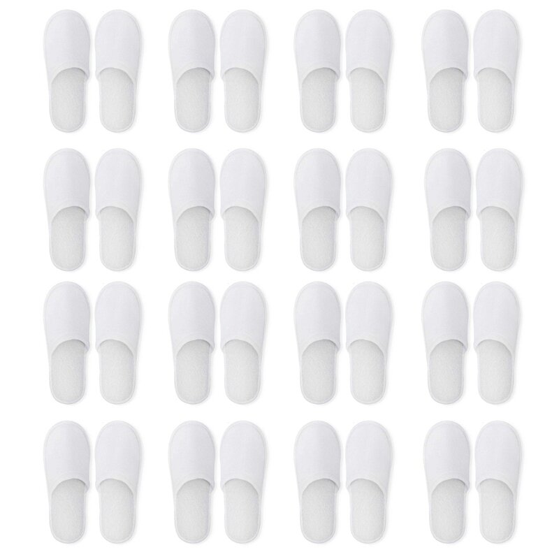 Spa Slippers 12 Pairs of Brushed Plush Closed-toe Disposable Slippers for Men and Women Suitable for Hotel Families