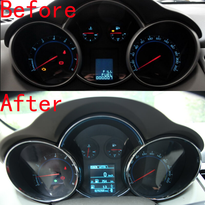 Wykończenie deski rozdzielczej naklejka samochodowa z ABS przyrząd samochodowy dekoracja paneli części pierścionka do chevroleta Cruze Sedan Hatchback 2009-2014