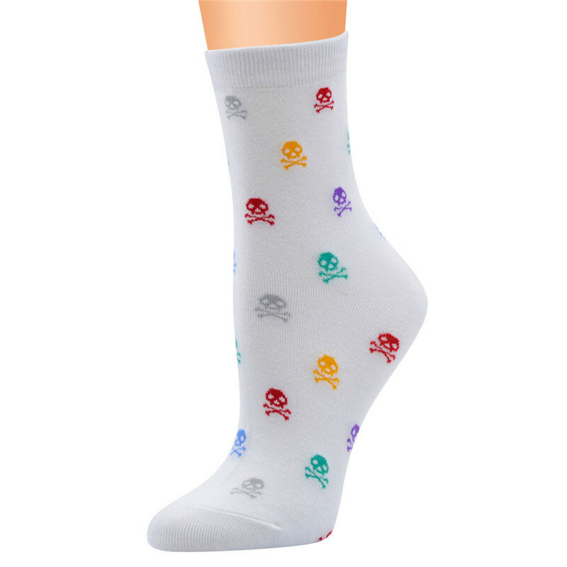 Женские носки для Хэллоуина, новинка, забавные дизайнерские носки с черепом, мужские носки с надписью Fantaisie, сумасшедшие носки для женщин
