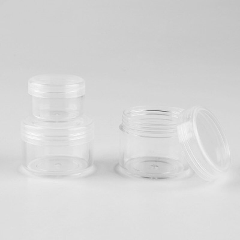 3g/5g/10g/15g/20g Plastic Transparent Empty Makeup Jar Pot Refillable Sample Bottles Travel Face Cream Lotion Cosmetic Container