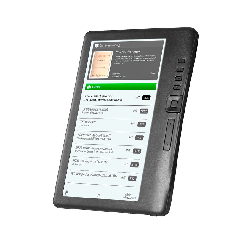 Leitor de e-book portátil bk7019, leitor de e-book de 8gb e 7 polegadas multifuncional, retroiluminação e leitor de e-book, tela lcd colorida