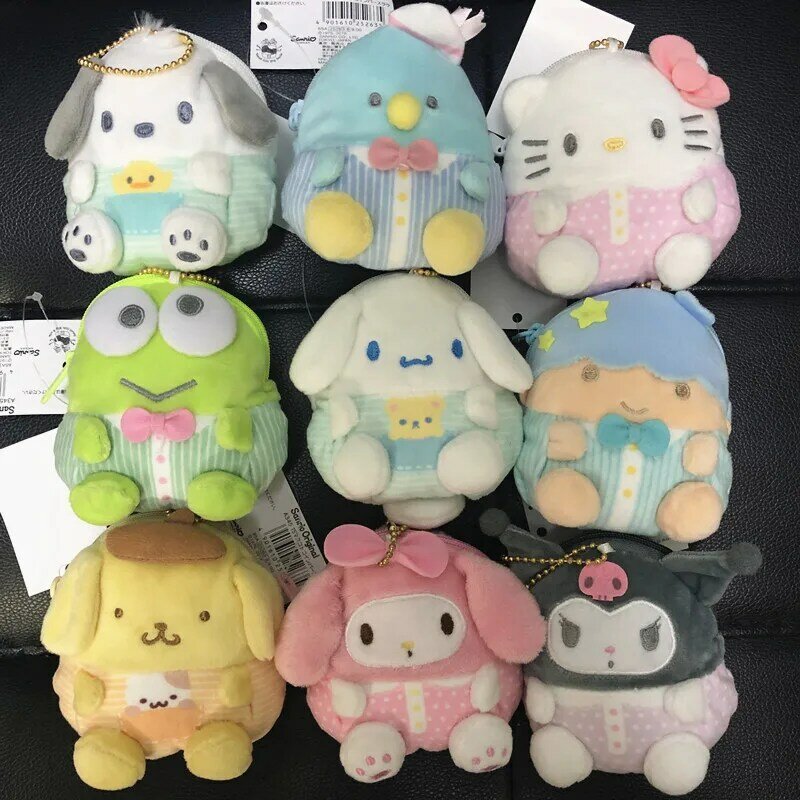 Kuromi Pluche Purse Sanrio My Melody Soft Cinnamoroll Rilakkuma Knuffels Tassen Hanger Zachte Sleutelhanger Voor Kids Gift