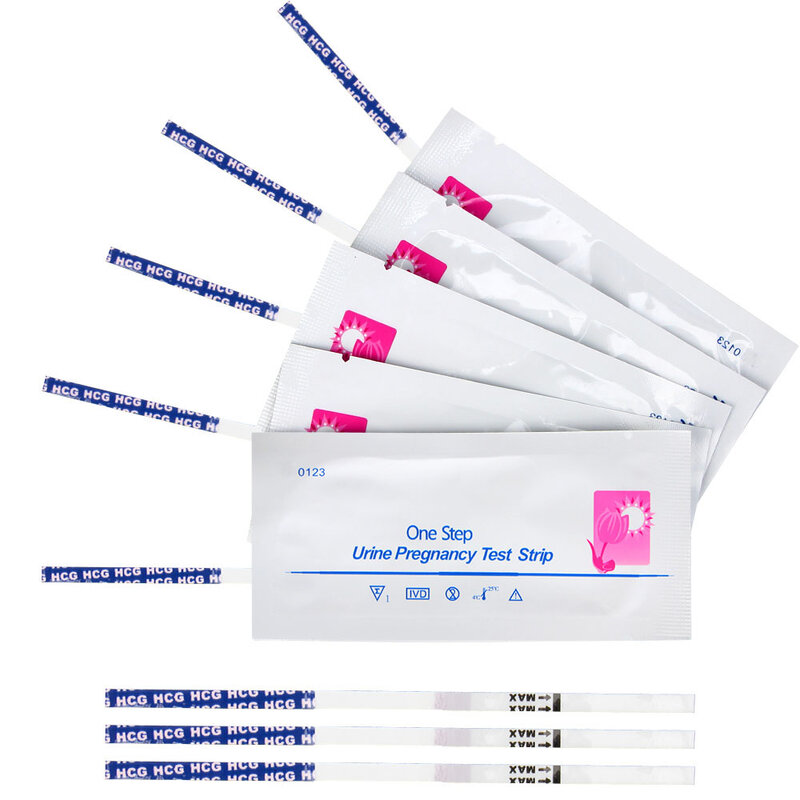 20 قطعة قياس البول 99% دقة اختبار الحمل المبكر شرائط المنزل الخاص النساء HCG مجموعات الاختبار المبكر