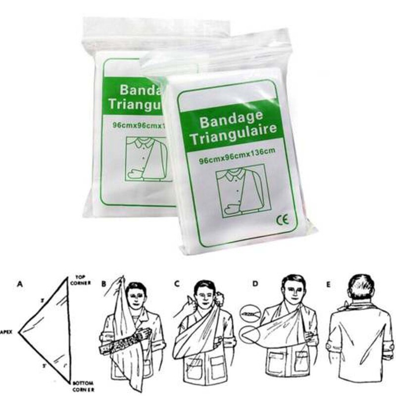 Vendaje médico Triangular para primeros auxilios, Kit de primeros auxilios de emergencia para fijación de roturas, accesorios de acampada, 1 piezas