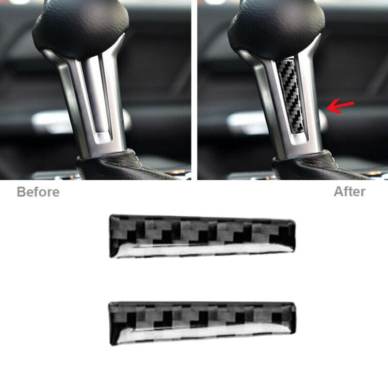 Car Decorative Gear Shift Trim For Ford Mustang 2015-2019 Parts Interior Inner Gear Shift Handle Trim Cover Carbon Fiber